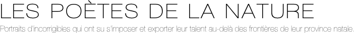 LES POÈTES DE LA NATURE